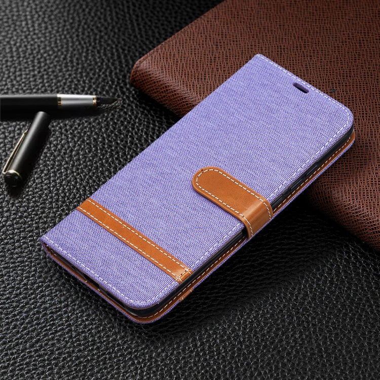 For Xiaomi Redmi 9C Color Matching Denim Texture Horizontal Flip Leather Case with Holder & Card Slots & Wallet & Lanyard