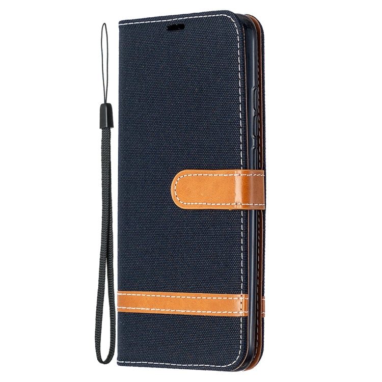 For Xiaomi Redmi 9C Color Matching Denim Texture Horizontal Flip Leather Case with Holder & Card Slots & Wallet & Lanyard