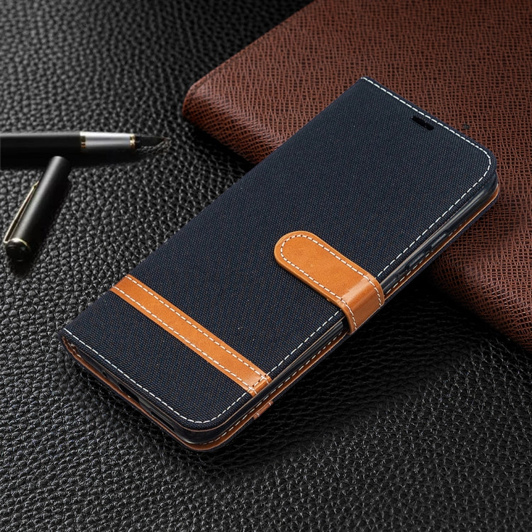 For Xiaomi Redmi 9C Color Matching Denim Texture Horizontal Flip Leather Case with Holder & Card Slots & Wallet & Lanyard