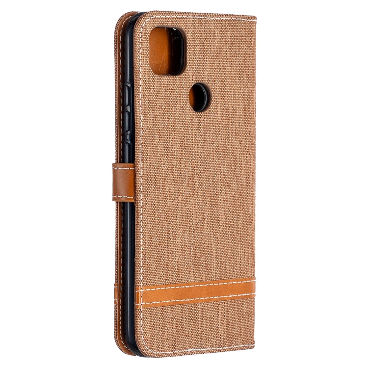 For Xiaomi Redmi 9C Color Matching Denim Texture Horizontal Flip Leather Case with Holder & Card Slots & Wallet & Lanyard