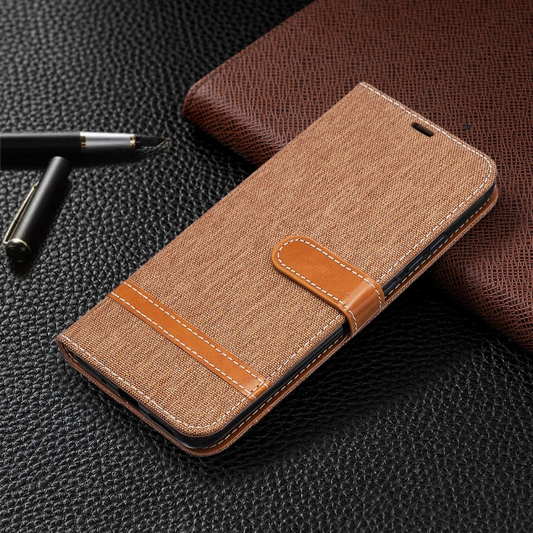 For Xiaomi Redmi 9C Color Matching Denim Texture Horizontal Flip Leather Case with Holder & Card Slots & Wallet & Lanyard