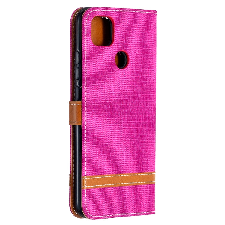 For Xiaomi Redmi 9C Color Matching Denim Texture Horizontal Flip Leather Case with Holder & Card Slots & Wallet & Lanyard