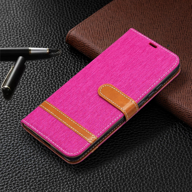 For Xiaomi Redmi 9C Color Matching Denim Texture Horizontal Flip Leather Case with Holder & Card Slots & Wallet & Lanyard