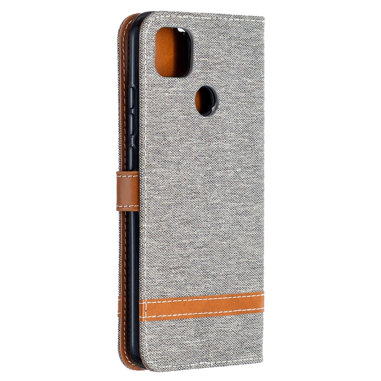 For Xiaomi Redmi 9C Color Matching Denim Texture Horizontal Flip Leather Case with Holder & Card Slots & Wallet & Lanyard