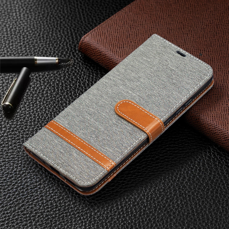 For Xiaomi Redmi 9C Color Matching Denim Texture Horizontal Flip Leather Case with Holder & Card Slots & Wallet & Lanyard