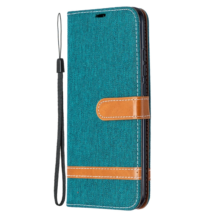 For Xiaomi Redmi 9C Color Matching Denim Texture Horizontal Flip Leather Case with Holder & Card Slots & Wallet & Lanyard