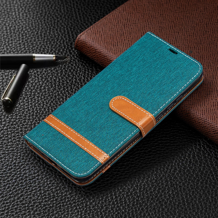 For Xiaomi Redmi 9C Color Matching Denim Texture Horizontal Flip Leather Case with Holder & Card Slots & Wallet & Lanyard