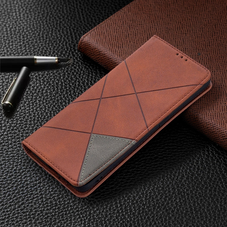For OPPO Find X2 Pro Rhombus Texture Horizontal Flip Magnetic Leather Case with Holder & Card Slots