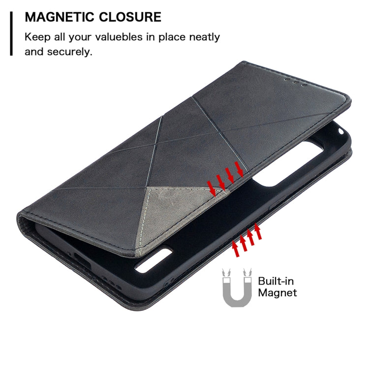 For OPPO Find X2 Pro Rhombus Texture Horizontal Flip Magnetic Leather Case with Holder & Card Slots