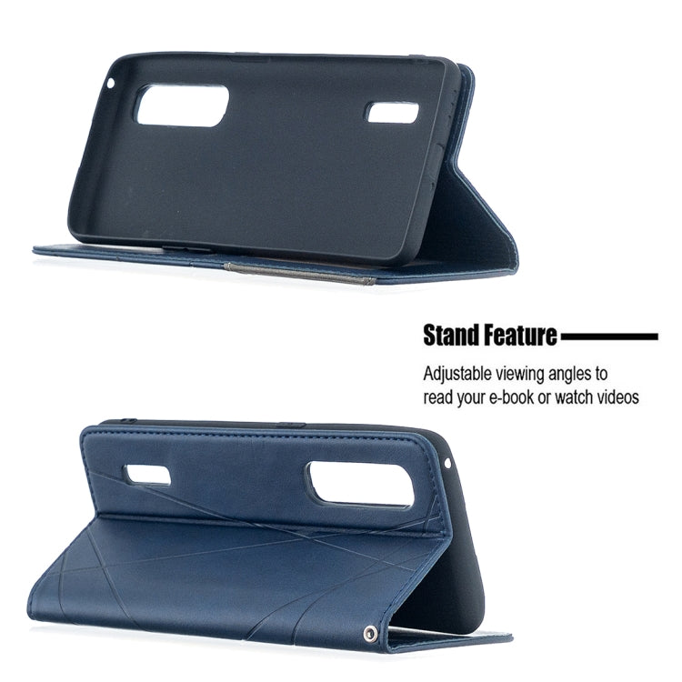 For OPPO Find X2 Pro Rhombus Texture Horizontal Flip Magnetic Leather Case with Holder & Card Slots