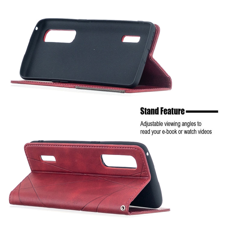 For OPPO Find X2 Pro Rhombus Texture Horizontal Flip Magnetic Leather Case with Holder & Card Slots