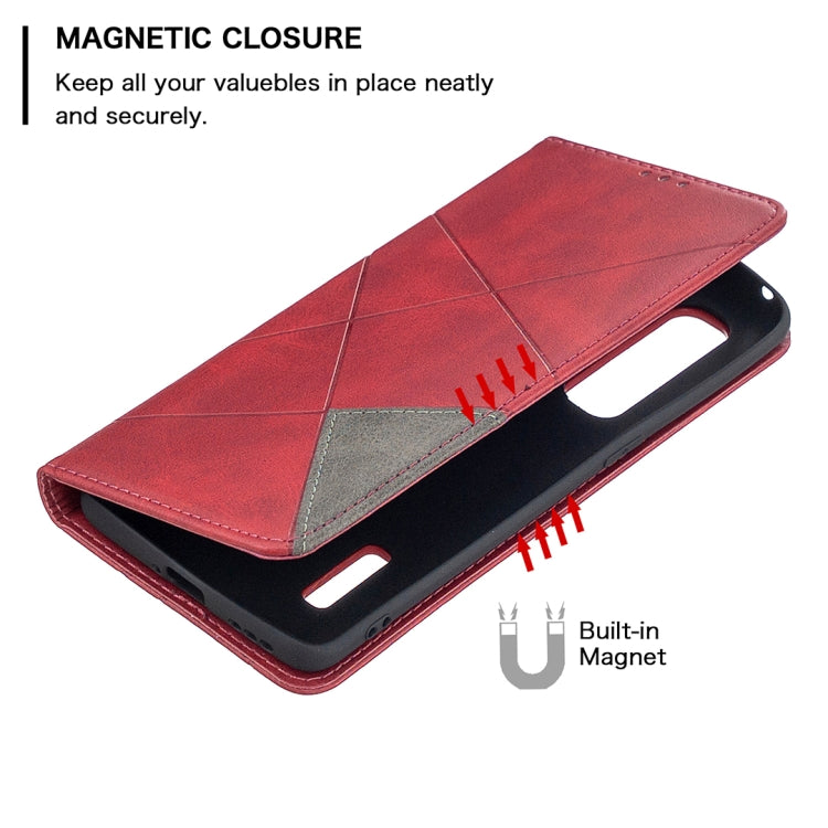 For OPPO Find X2 Pro Rhombus Texture Horizontal Flip Magnetic Leather Case with Holder & Card Slots