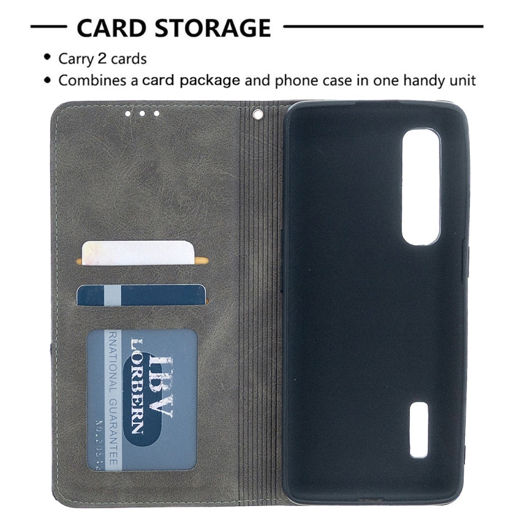 For OPPO Find X2 Pro Rhombus Texture Horizontal Flip Magnetic Leather Case with Holder & Card Slots