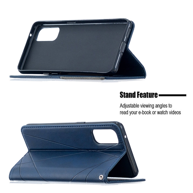 For OPPO Reno4 5G Rhombus Texture Horizontal Flip Magnetic Leather Case with Holder & Card Slots