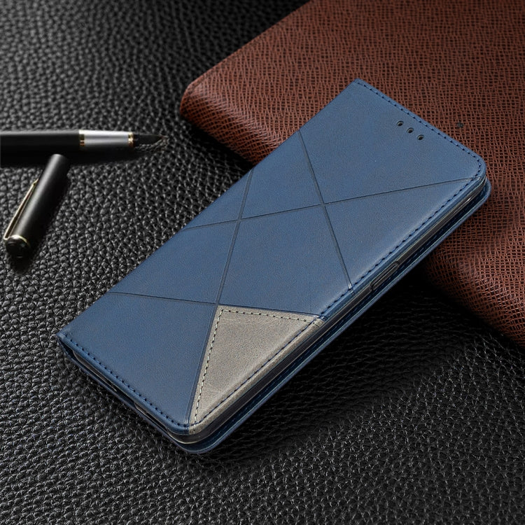 For OPPO Reno4 5G Rhombus Texture Horizontal Flip Magnetic Leather Case with Holder & Card Slots