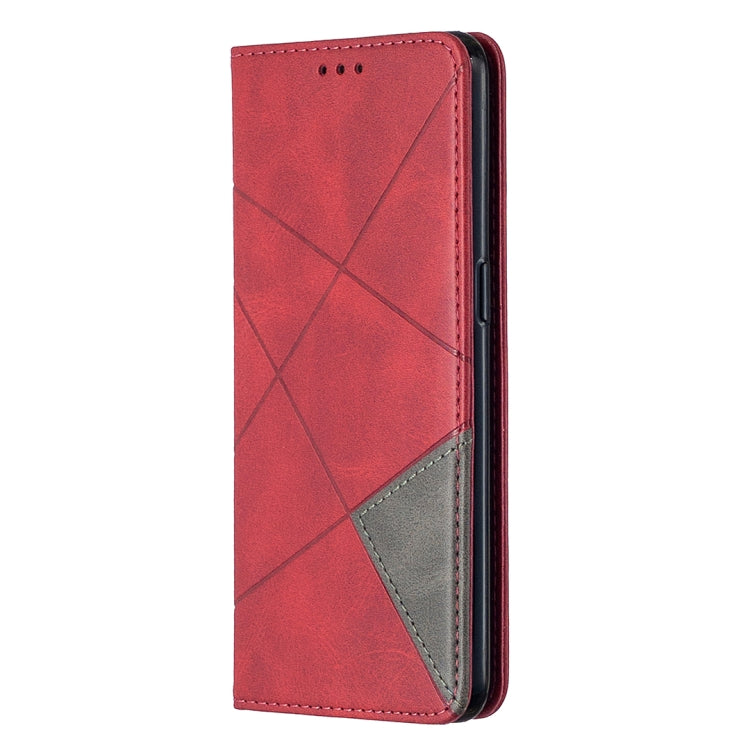 For OPPO Reno4 5G Rhombus Texture Horizontal Flip Magnetic Leather Case with Holder & Card Slots