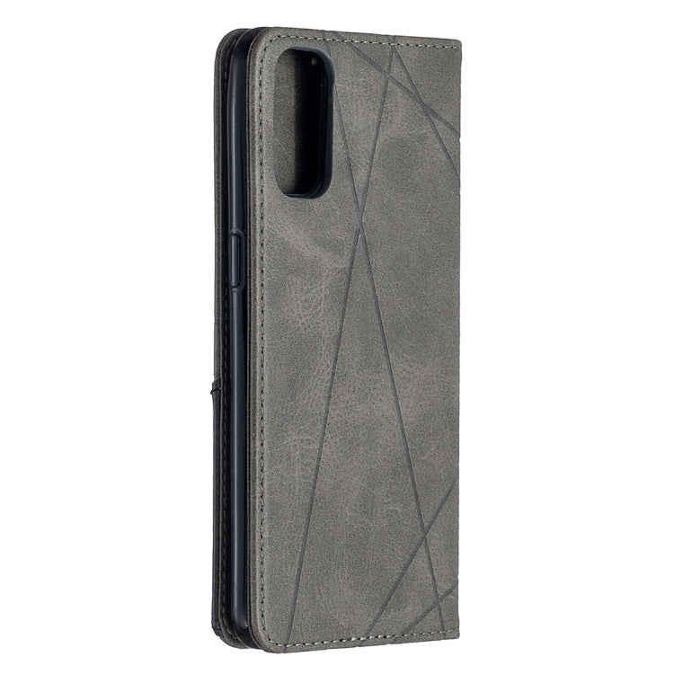 For OPPO Reno4 5G Rhombus Texture Horizontal Flip Magnetic Leather Case with Holder & Card Slots