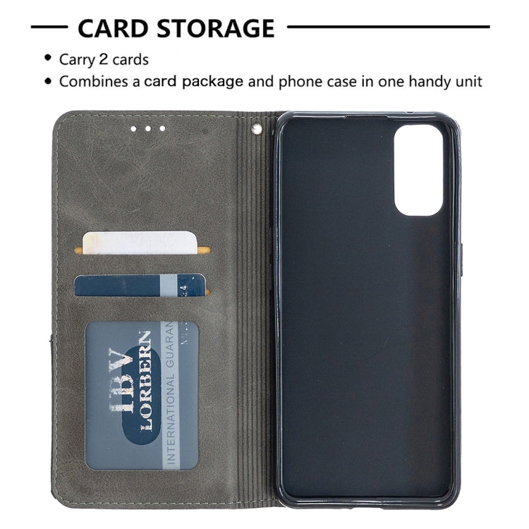 For OPPO Reno4 5G Rhombus Texture Horizontal Flip Magnetic Leather Case with Holder & Card Slots