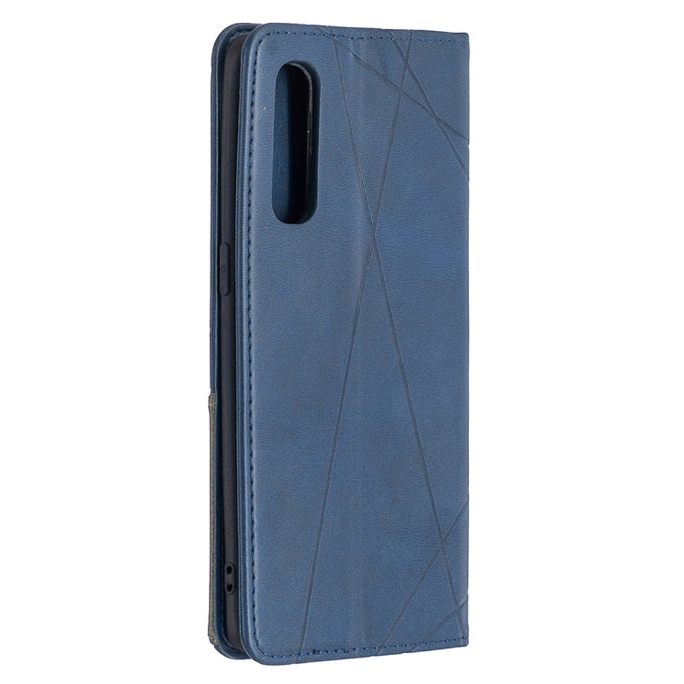 For OPPO Find X2 Neo / Reno 3 Pro Rhombus Texture Horizontal Flip Magnetic Leather Case with Holder & Card Slots