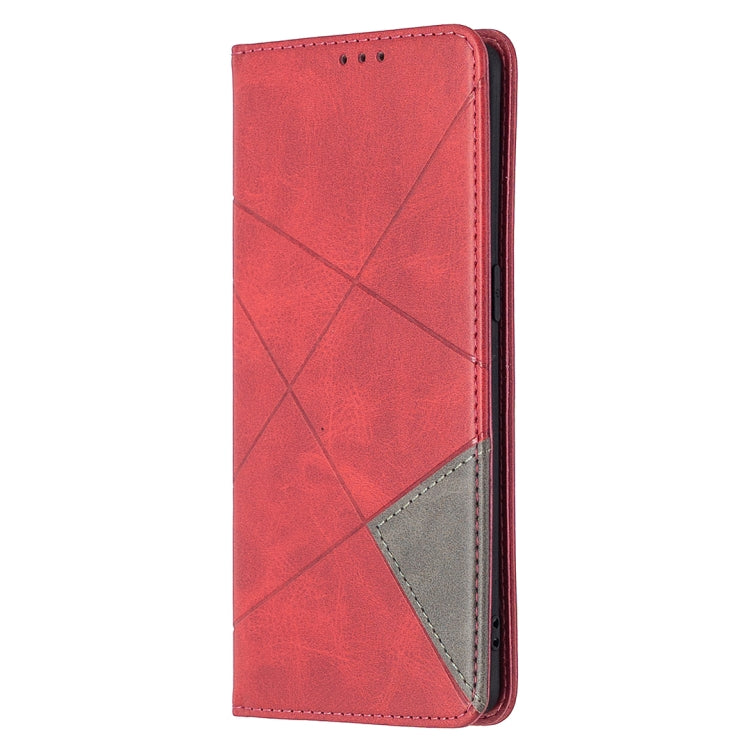 For OPPO Find X2 Neo / Reno 3 Pro Rhombus Texture Horizontal Flip Magnetic Leather Case with Holder & Card Slots