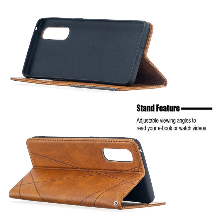 For OPPO Find X2 Neo / Reno 3 Pro Rhombus Texture Horizontal Flip Magnetic Leather Case with Holder & Card Slots