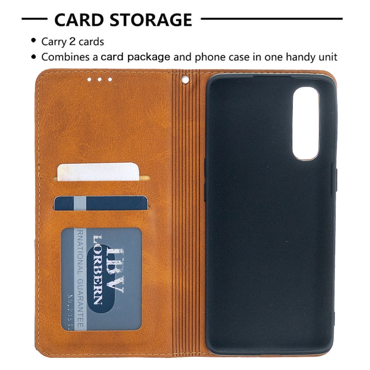 For OPPO Find X2 Neo / Reno 3 Pro Rhombus Texture Horizontal Flip Magnetic Leather Case with Holder & Card Slots