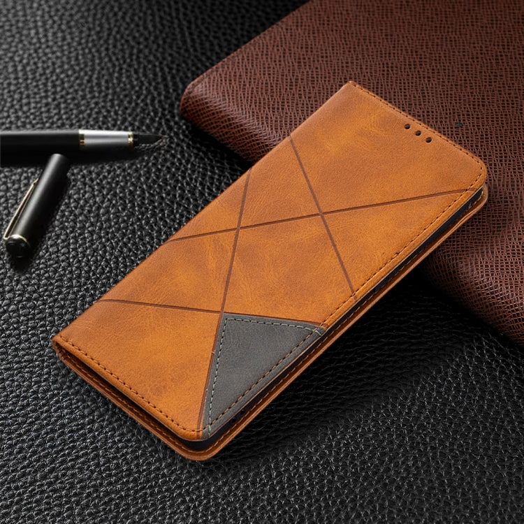 For OPPO Find X2 Neo / Reno 3 Pro Rhombus Texture Horizontal Flip Magnetic Leather Case with Holder & Card Slots