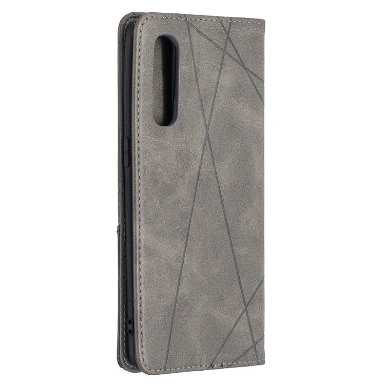 For OPPO Find X2 Neo / Reno 3 Pro Rhombus Texture Horizontal Flip Magnetic Leather Case with Holder & Card Slots