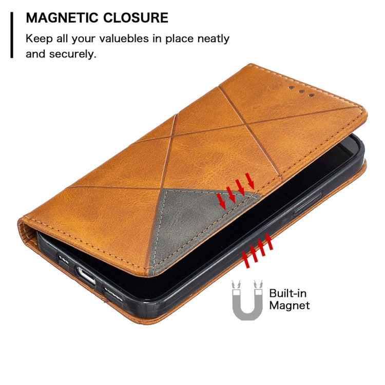 For iPhone 12 / 12 Pro Rhombus Texture Horizontal Flip Magnetic Leather Case with Holder & Card Slots