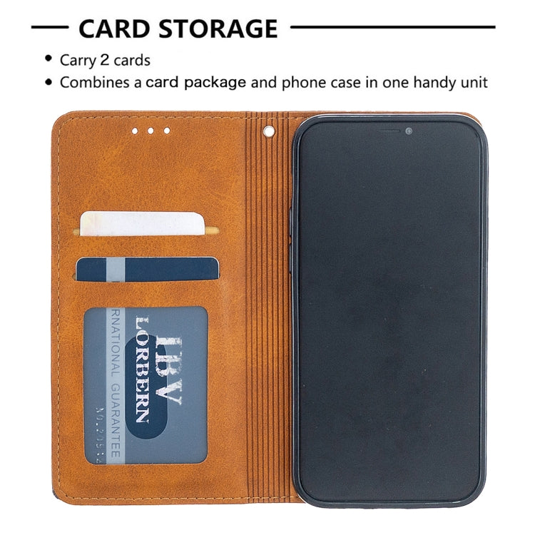 For iPhone 12 / 12 Pro Rhombus Texture Horizontal Flip Magnetic Leather Case with Holder & Card Slots