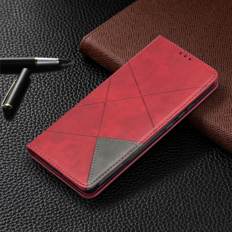 For Xiaomi Redmi 9A Rhombus Texture Horizontal Flip Magnetic Leather Case with Holder & Card Slots