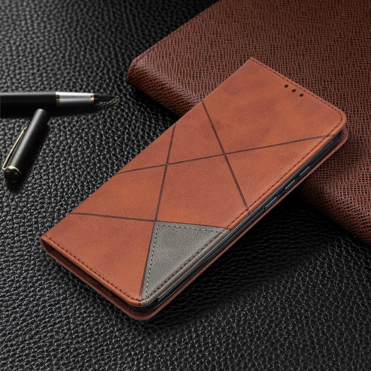 For Xiaomi Redmi 9C Rhombus Texture Horizontal Flip Magnetic Leather Case with Holder & Card Slots