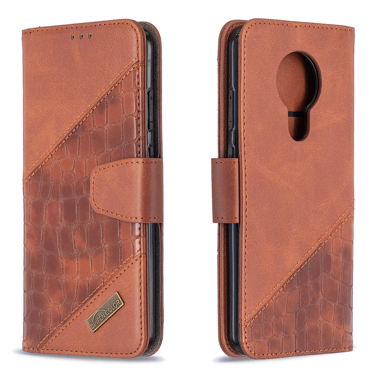 For Nokia 5.3 Matching Color Crocodile Texture Horizontal Flip PU Leather Case with Wallet & Holder & Card Slots