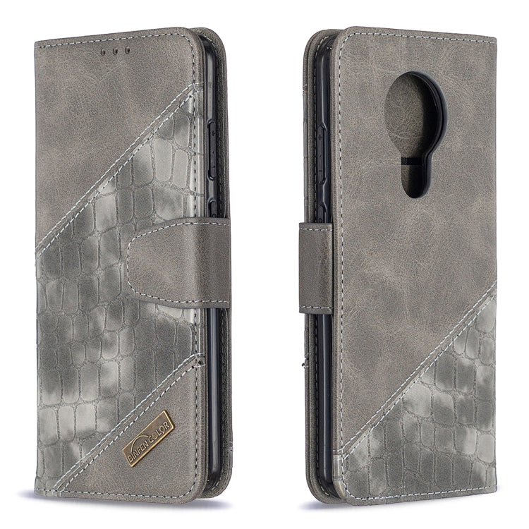 For Nokia 5.3 Matching Color Crocodile Texture Horizontal Flip PU Leather Case with Wallet & Holder & Card Slots