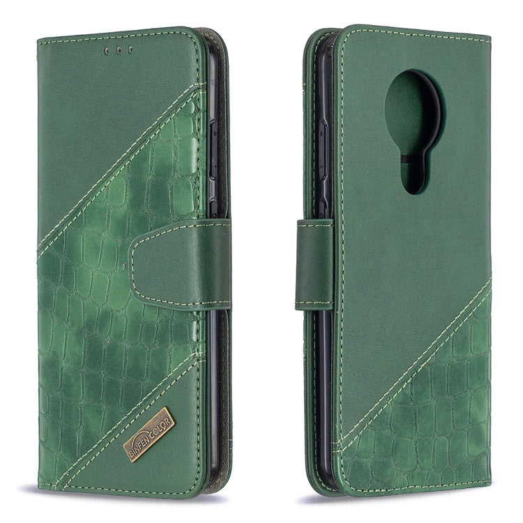 For Nokia 5.3 Matching Color Crocodile Texture Horizontal Flip PU Leather Case with Wallet & Holder & Card Slots