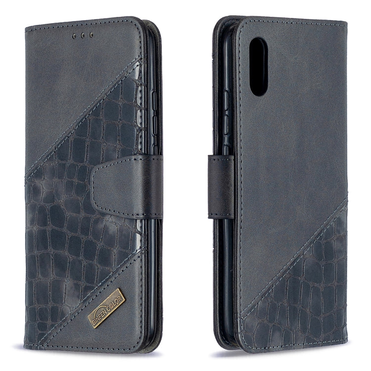 For Xiaomi Redmi 9A Matching Color Crocodile Texture Horizontal Flip PU Leather Case with Wallet & Holder & Card Slots