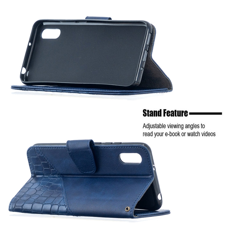 For Xiaomi Redmi 9A Matching Color Crocodile Texture Horizontal Flip PU Leather Case with Wallet & Holder & Card Slots