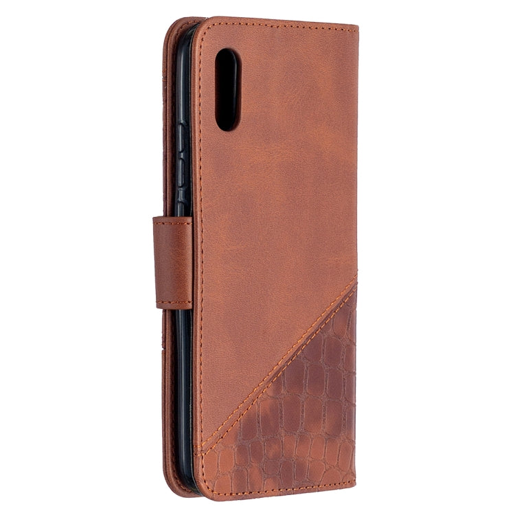 For Xiaomi Redmi 9A Matching Color Crocodile Texture Horizontal Flip PU Leather Case with Wallet & Holder & Card Slots