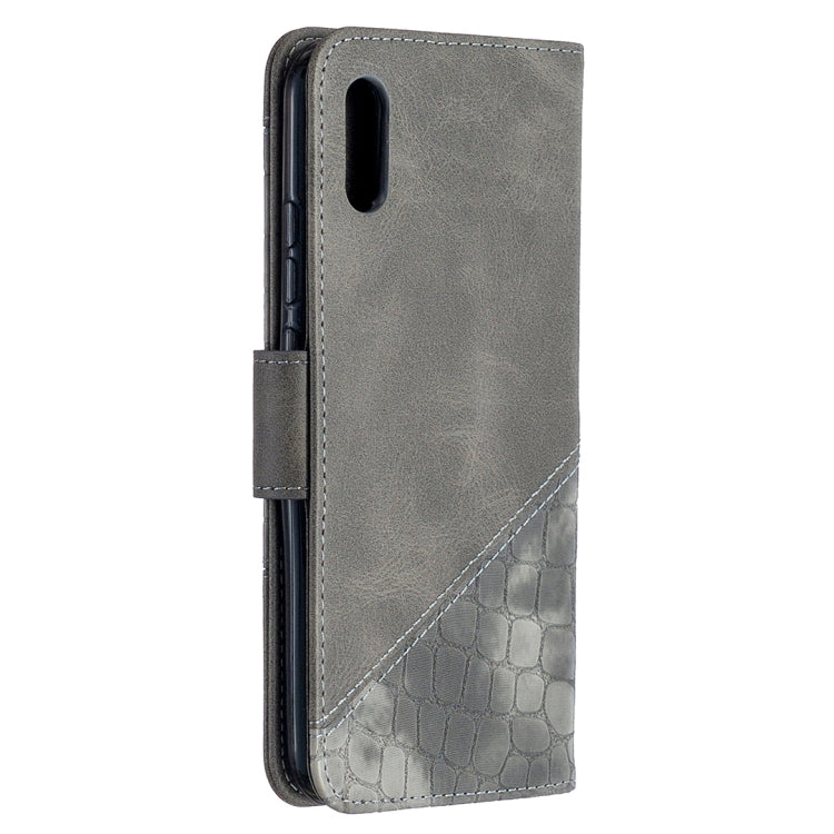 For Xiaomi Redmi 9A Matching Color Crocodile Texture Horizontal Flip PU Leather Case with Wallet & Holder & Card Slots
