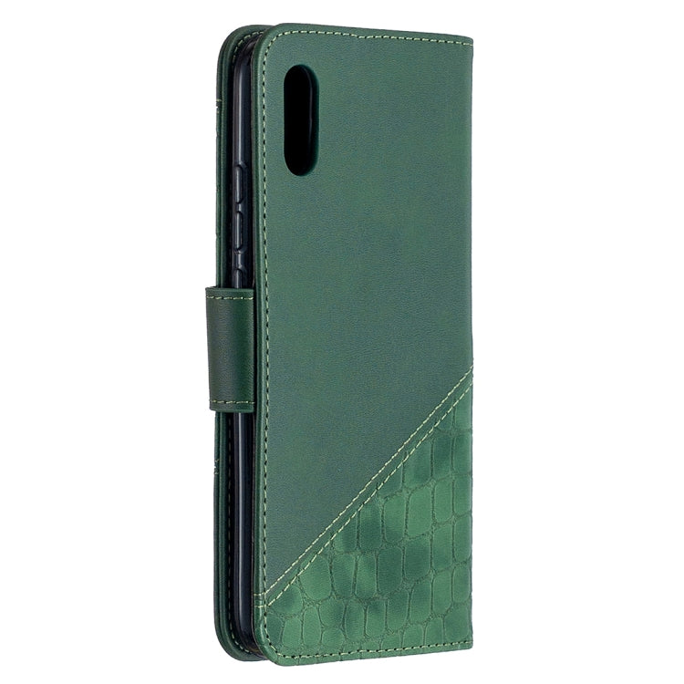 For Xiaomi Redmi 9A Matching Color Crocodile Texture Horizontal Flip PU Leather Case with Wallet & Holder & Card Slots
