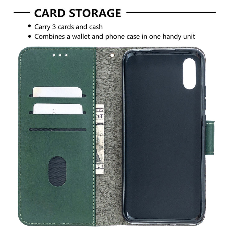 For Xiaomi Redmi 9A Matching Color Crocodile Texture Horizontal Flip PU Leather Case with Wallet & Holder & Card Slots