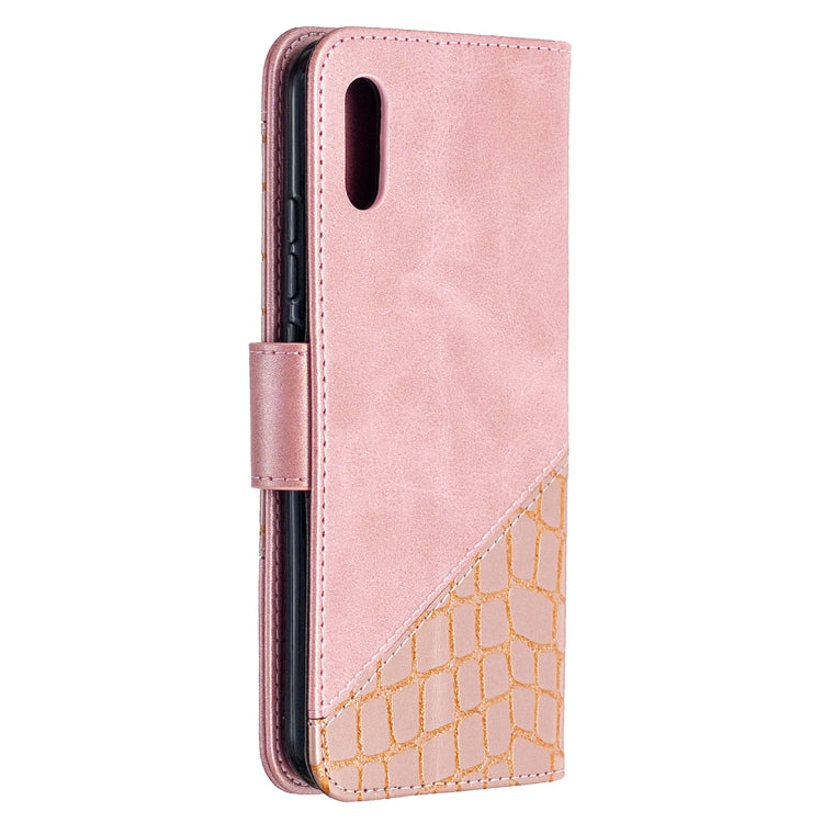 For Xiaomi Redmi 9A Matching Color Crocodile Texture Horizontal Flip PU Leather Case with Wallet & Holder & Card Slots