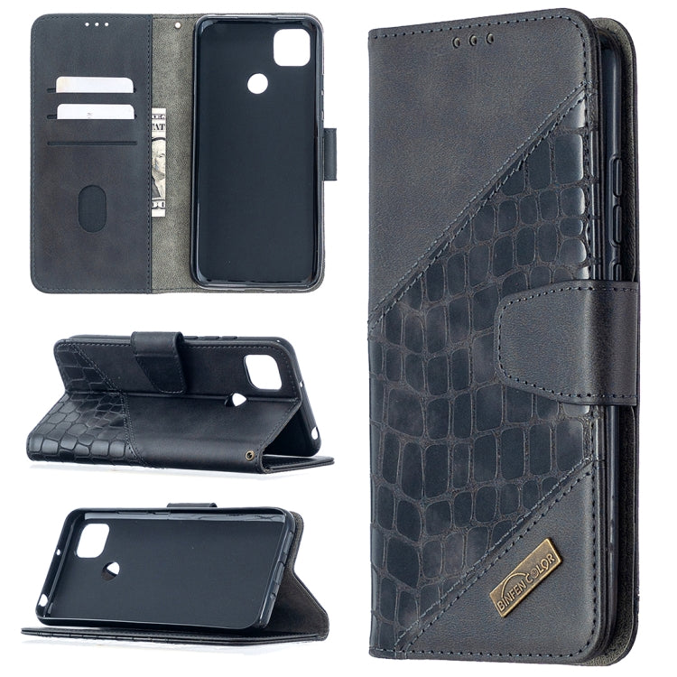 For Xiaomi Redmi 9C Matching Color Crocodile Texture Horizontal Flip PU Leather Case with Wallet & Holder & Card Slots