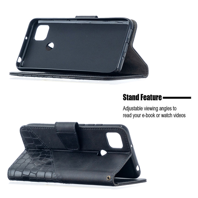 For Xiaomi Redmi 9C Matching Color Crocodile Texture Horizontal Flip PU Leather Case with Wallet & Holder & Card Slots
