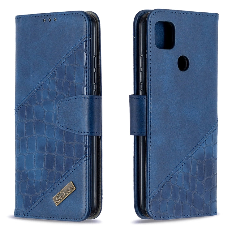 For Xiaomi Redmi 9C Matching Color Crocodile Texture Horizontal Flip PU Leather Case with Wallet & Holder & Card Slots