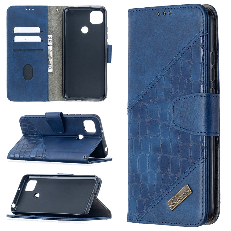 For Xiaomi Redmi 9C Matching Color Crocodile Texture Horizontal Flip PU Leather Case with Wallet & Holder & Card Slots