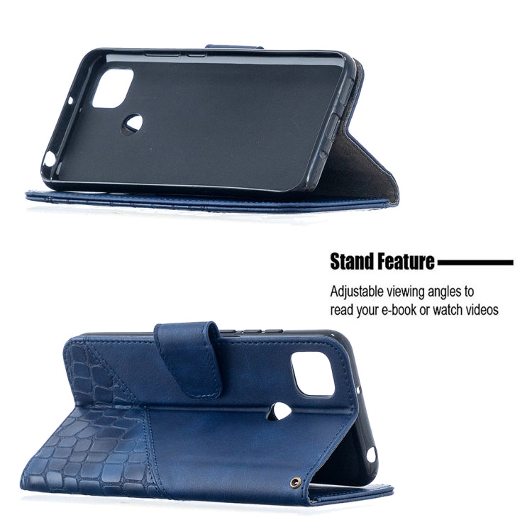 For Xiaomi Redmi 9C Matching Color Crocodile Texture Horizontal Flip PU Leather Case with Wallet & Holder & Card Slots