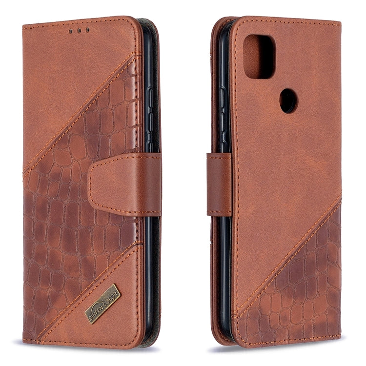 For Xiaomi Redmi 9C Matching Color Crocodile Texture Horizontal Flip PU Leather Case with Wallet & Holder & Card Slots