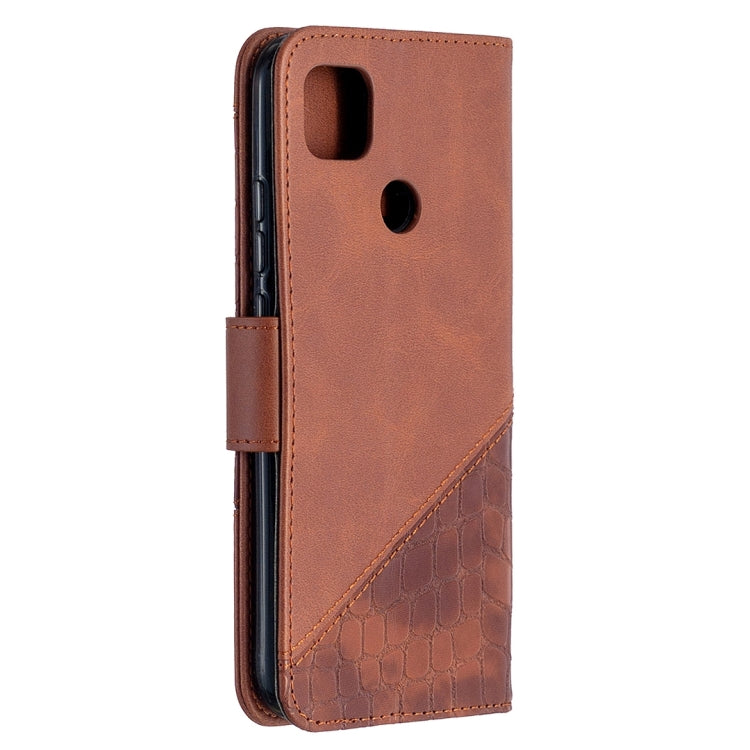 For Xiaomi Redmi 9C Matching Color Crocodile Texture Horizontal Flip PU Leather Case with Wallet & Holder & Card Slots