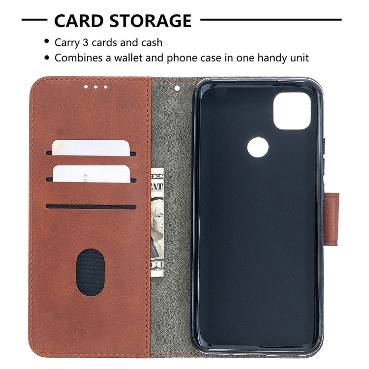 For Xiaomi Redmi 9C Matching Color Crocodile Texture Horizontal Flip PU Leather Case with Wallet & Holder & Card Slots
